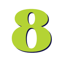 The number 8 graphic icon highlighting professional print design and branding assets that support your Lebanon PA digital marketing.