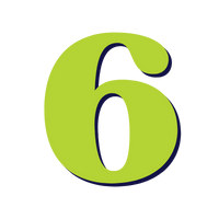 green number 6 visual icon representing ongoing growth analytics at a Pittsburgh PA marketing company.