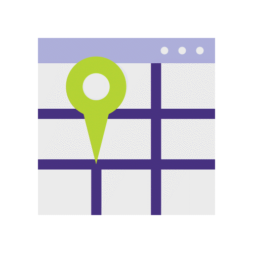 animated map icon focusing on map grids for local advertising in Pittsburgh.
